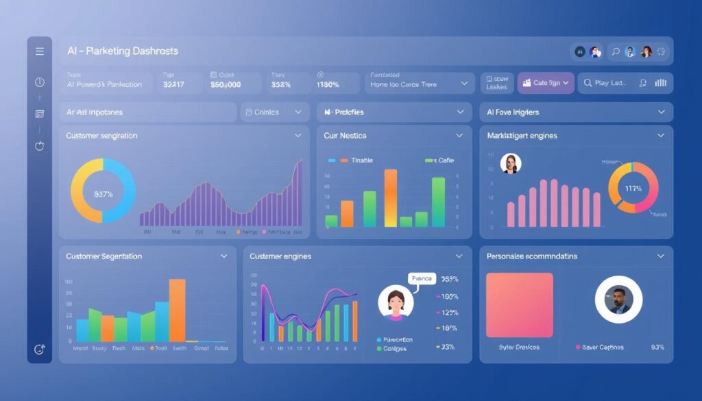 Dashboard mit KI-gesteuerten Marketing-Analysen und personalisierten Kundenempfehlungen
