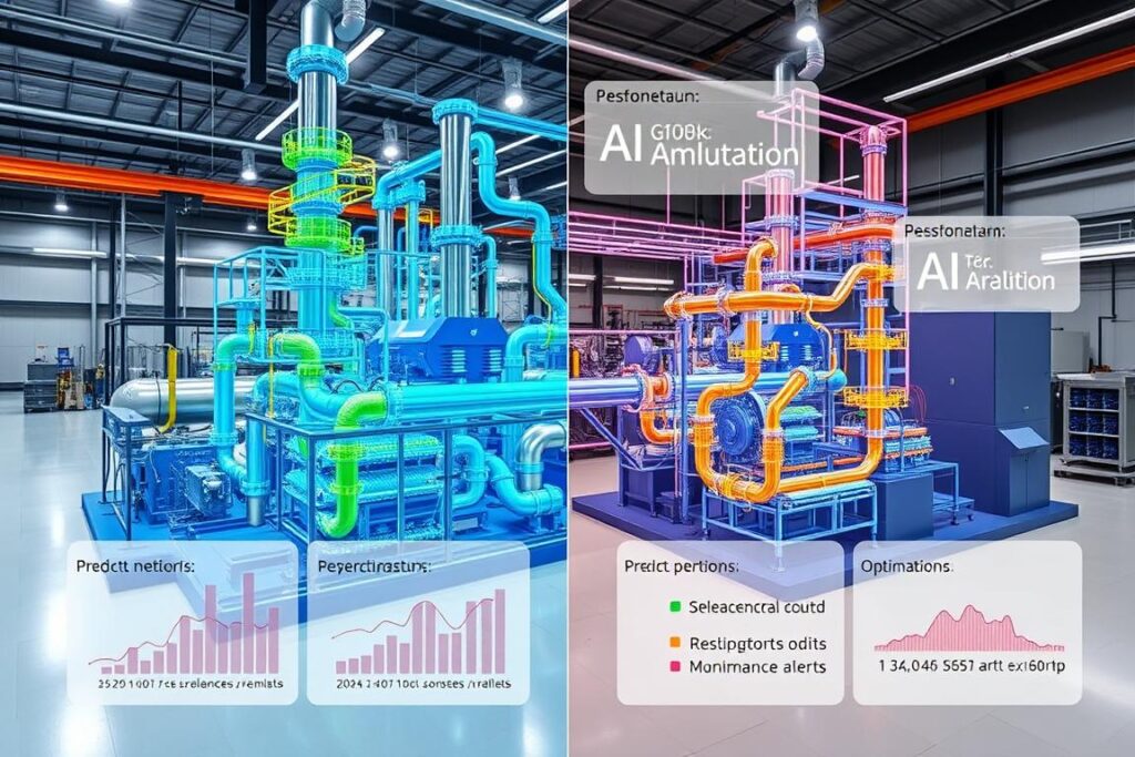 Digitaler Zwilling einer Produktionsanlage mit KI-Simulation Digitaler Zwilling einer Produktionsanlage mit KI-Simulation