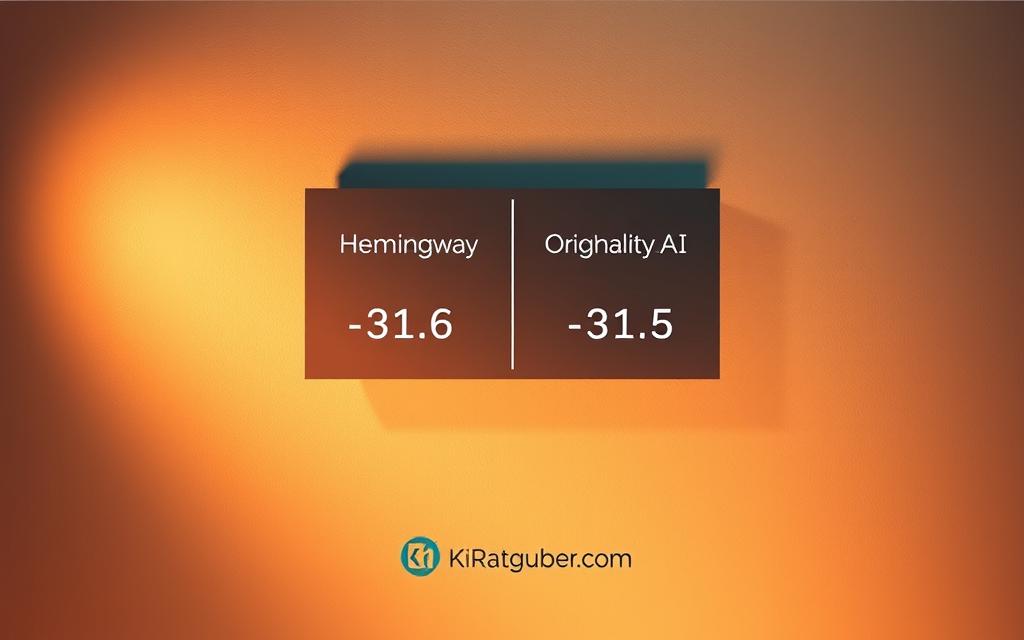 Lesbarkeits-Score Vergleich Hemingway Originality.AI