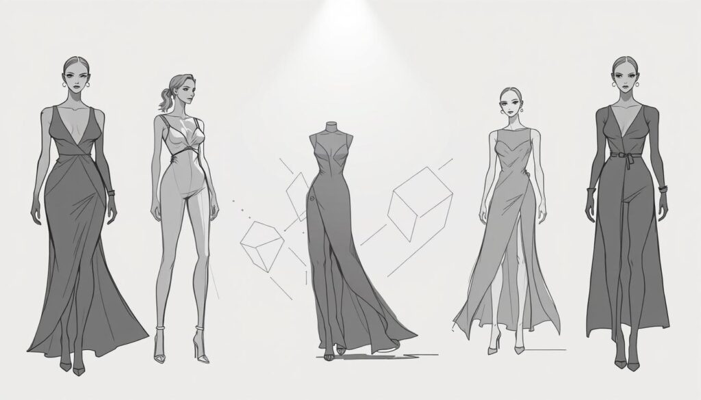 KI-Modedesign Skizzen