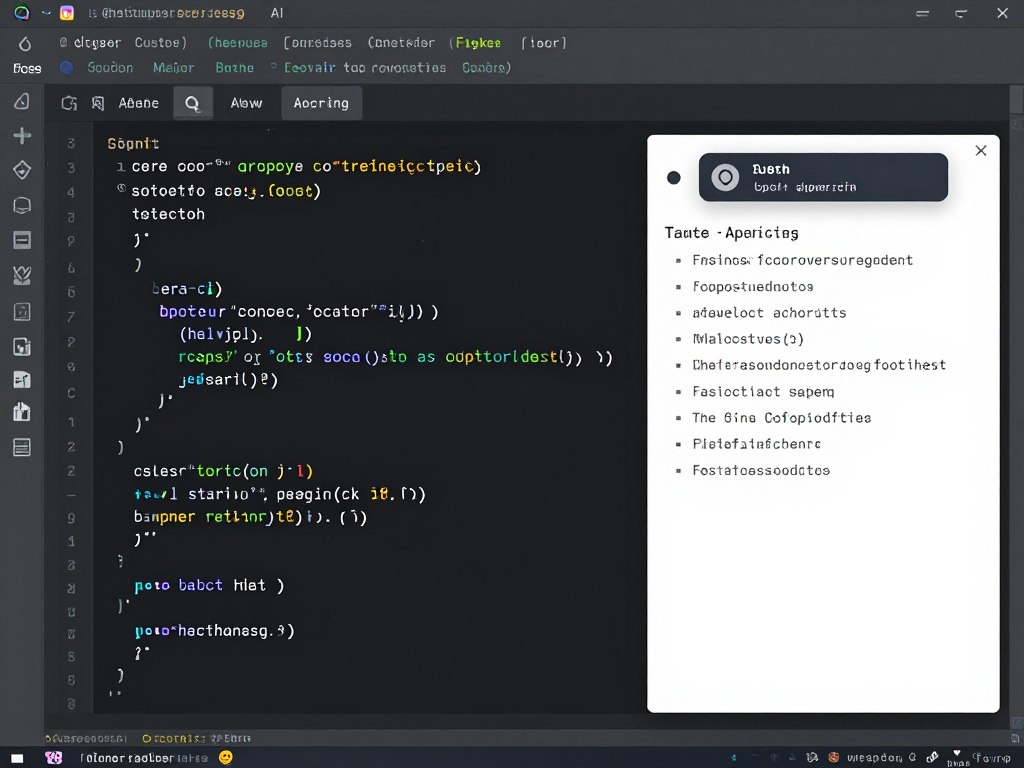 Cursor AI Interface mit Agentenmodus und KI-Tools Programmieren