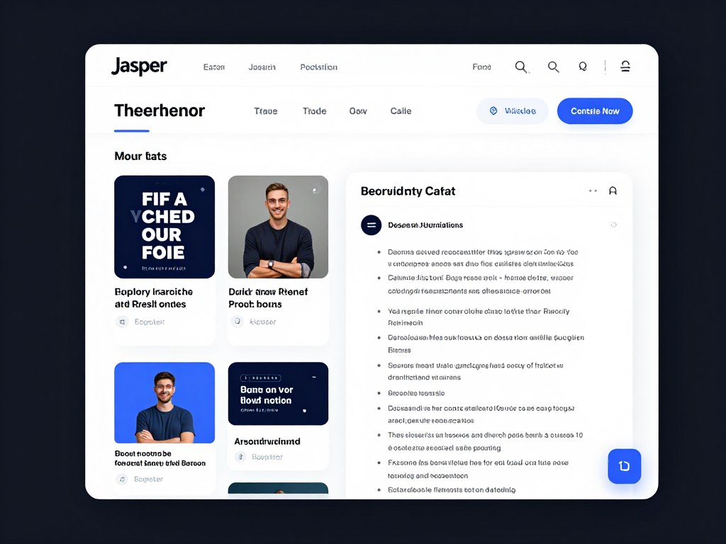 Jasper AI Interface mit Content-Erstellungsfunktionen