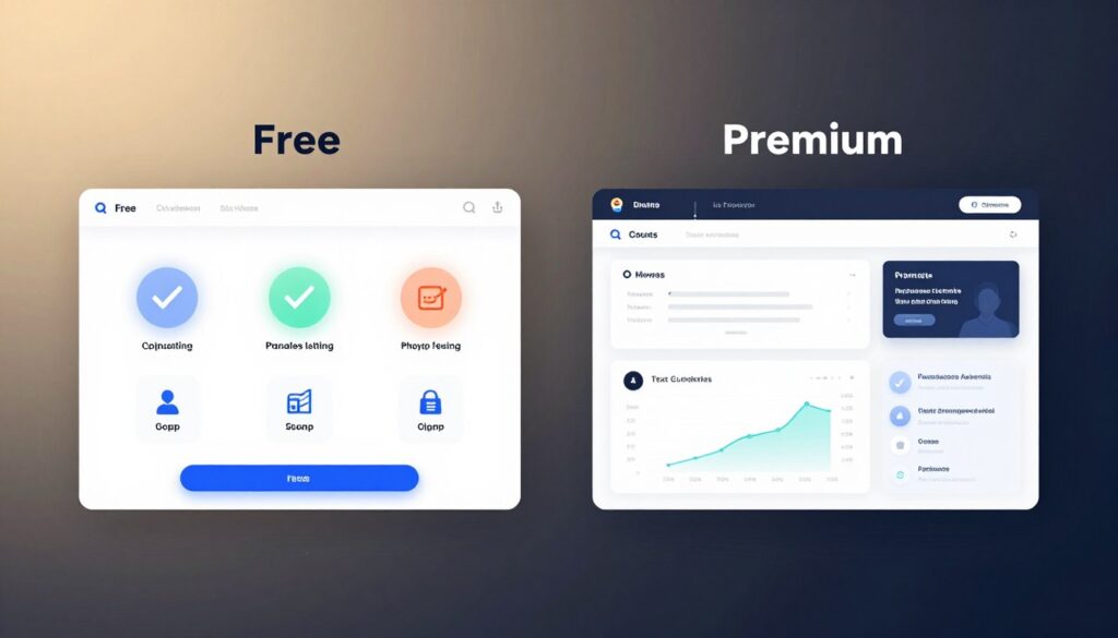 Vergleich kostenlose und Premium-Optionen