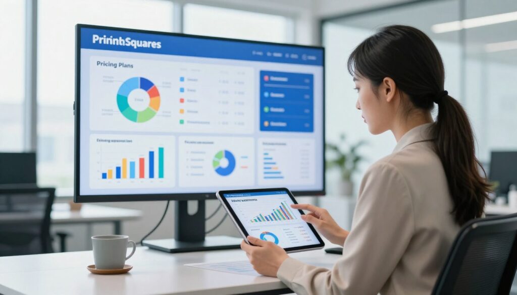 A sleek, modern office environment is depicted in the foreground, showcasing a professional, well-dressed businesswoman analyzing a digital tablet with financial graphs and pricing structures. In the middle ground, there's a large screen displaying colorful charts and data visualizations related to LinkSquares pricing plans and features. The background features large windows allowing natural light to flood the room, providing a clean and airy ambiance. The scene is captured using a soft focus lens to emphasize the professional subject in the foreground, while the background retains detail. The atmosphere is vibrant yet focused, highlighting the innovative aspect of AI in contract analysis and risk management, creating an engaging visual narrative about the pricing and plans of LinkSquares. A sleek, modern office environment is depicted in the foreground, showcasing a professional, well-dressed businesswoman analyzing a digital tablet with financial graphs and pricing structures. In the middle ground, there's a large screen displaying colorful charts and data visualizations related to LinkSquares pricing plans and features. The background features large windows allowing natural light to flood the room, providing a clean and airy ambiance. The scene is captured using a soft focus lens to emphasize the professional subject in the foreground, while the background retains detail. The atmosphere is vibrant yet focused, highlighting the innovative aspect of AI in contract analysis and risk management, creating an engaging visual narrative about the pricing and plans of LinkSquares.